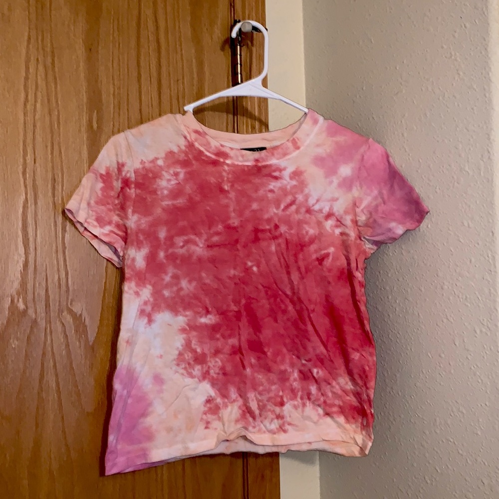 Rue 21 Cropped Pink Tye Dye Tee